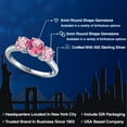 thumbnail image 2 of Gem Stone King 925 Sterling Silver Pink Mystic Topaz and Pink Lab Grown Diamond Engagement Ring for Women | 2.50 Cttw | Round 6MM | Gemstone November Birthstone | Size 5, 2 of 6