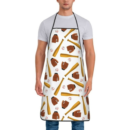 

Lukts Baseball Sport Print Unisex Tie-Up Aprons Bibs for Chef Kitchen Grill Beverage Shop