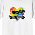 thumbnail image 2 of Pride Love Is A Human Right Men's White T-Shirt-Medium, 2 of 4