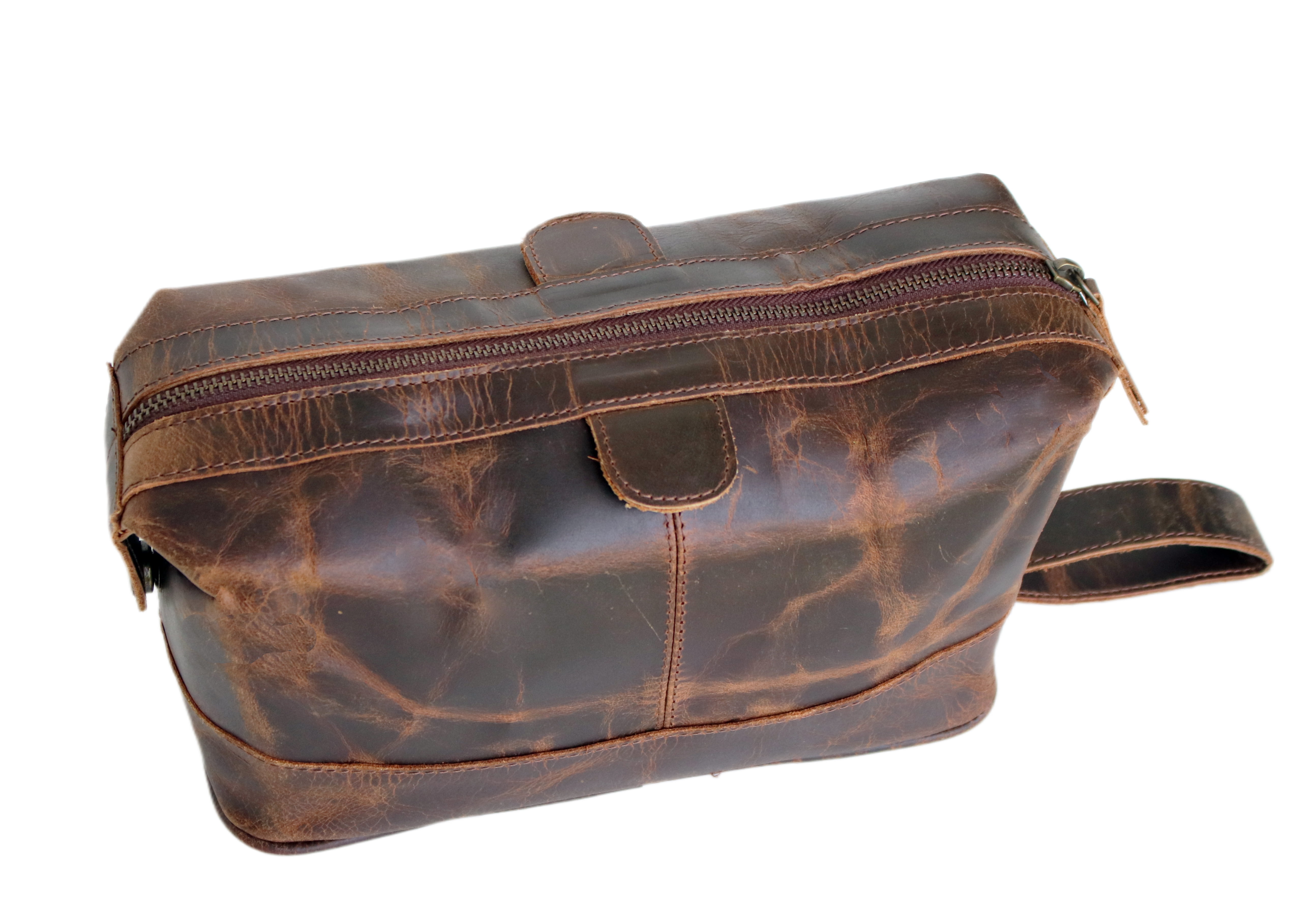 Jaald Leather Toiletry Bag Dopp Kit Travel Case Organizer Makeup Vanity Bag Shaving Grooming Kit Toiletries Purse Gift for Men Women