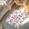 thumbnail image 5 of Big Sister Door Mat Cartoon Pink Blue Yellow Rainbow Love Heart Non Slip Absorbent Entrance Mat Washable Low Profile Indoor Doormat for Front Door Entryway Entry 18"x30", 5 of 9
