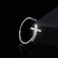 thumbnail image 4 of Adjustable Rings for Women, Stackable Rings, Opening Ring for Women, Cross Ring for Women, Christian Rhinestone Double Cross Ring, Silver, 4 of 6