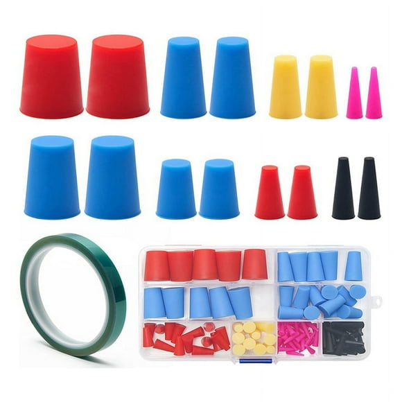 100+1 Pcs Silicone Rubber Tapered Plug Kit, Tapered Plugs 8 Size 1/16Inch To 5/8Inch for Hole Plugs, Painting, Sealing