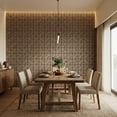 thumbnail image 4 of Fahomiss Modern Curved Acoustic Wood Slat Wall Panels 4-Pack 24"x24", Walnut 3D Tiles, 4 of 10
