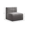 thumbnail image 3 of Meridian Furniture Quincy Grey Velvet Modular Armless Chair, 3 of 14