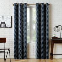Sun Zero Kenwood Chevron Blackout Grommet Curtain Panel, 40"X63", Navy