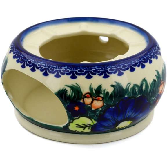 Polish Pottery 5½-inch Heater (Butterfly Splendor Theme) Signature UNIKAT Hand Painted in Boleslawiec, Poland Certificate of Authenticity