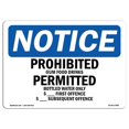 thumbnail image 1 of SignMission OS-NS-A-710-L-17885 7 x 10 in. OSHA Notice Sign - Prohibited Gum Food Drinks Permitted Bottled, 1 of 1