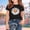 Black, variant on Piuwrlz Summer Short T Shirts for Girls Short Tops Crew Neck T-Shirts Beige Size 9 Years