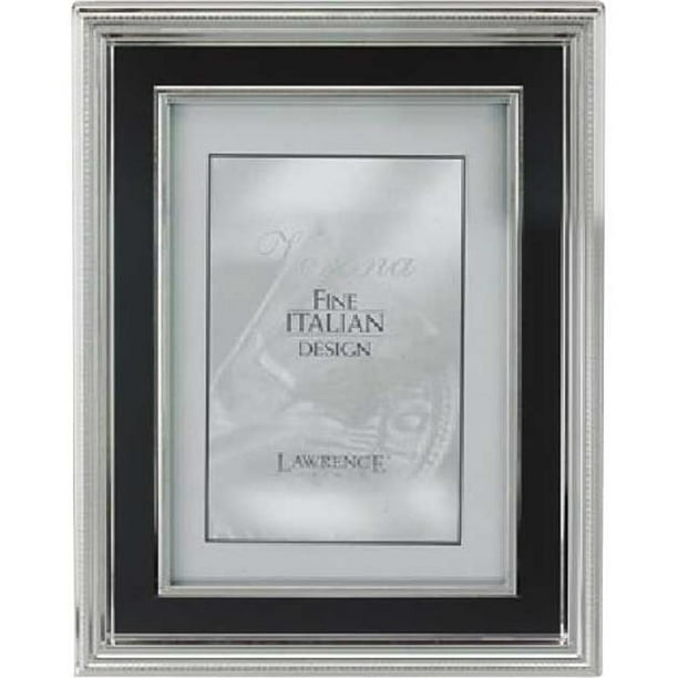 5x7 Silver Plated Metal Picture Frame Satin Black Inner Panel