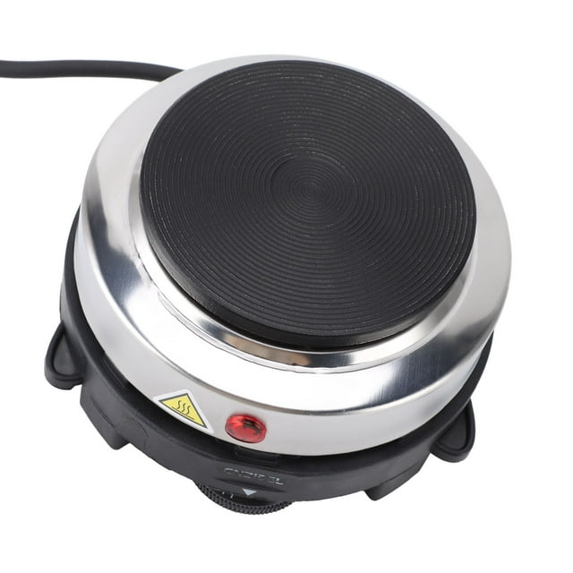 Small Electric Hot Plate Mini Hot Plate 500W Stainless Steel 6 Speed Temperature Adjustable Electric Tea Pot Burner for Moka