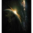 thumbnail image 3 of Ambesonne Galaxy Duvet Cover Sets, Sun Rising Above Earth, 2-Queen, Black, 3 of 7
