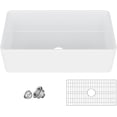 thumbnail image 1 of 33in White Fireclay Farmhouse Kitchen Sink Apron Front Deep Single Bowl Drop-Inx, 1 of 1