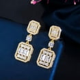 thumbnail image 5 of Elegant Crystal Cubic CZ Zircon Earring Square Dangle Drop Wedding Women Jewelry, 5 of 9