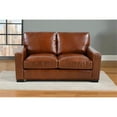 thumbnail image 4 of Pemberly Row Contemporary Top Grain Leather Love Seat in Chestnut, 4 of 4