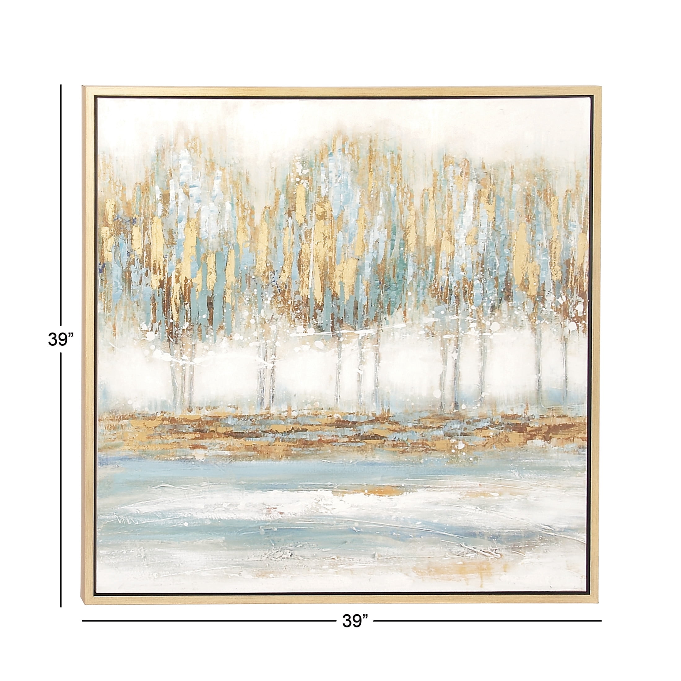39" x 39" Tree Framed Wall Art with Gold Frame, by DecMode