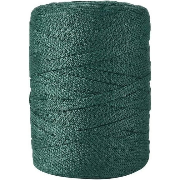 Flat Polyester Cord Hollow Braid Cord Dark Green 7x1mm about 100m/roll
