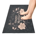thumbnail image 2 of Elegant Flowers Leaves Happy Mothers Day Plush Carpet Non Slip Runner Rug Absorbent Bath Mat 39" x 20", 2 of 8