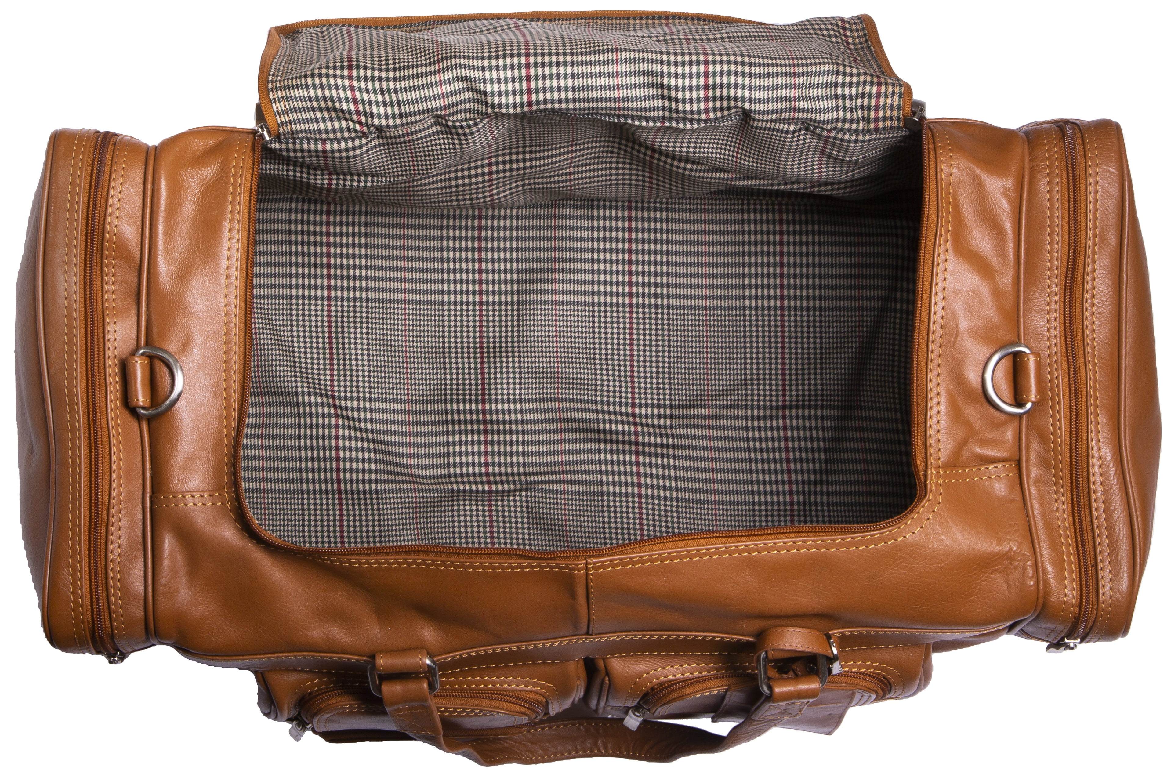 Viosi Vintage Expandable Duffel Bag Leather Weekender Luggage Travel Bag