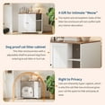 thumbnail image 2 of Cat Litter Enclosure Cabinet for Robot 3/4, XL Cat Enclosure Furniture with Built-in Power Outlet, Mat and Dog-Proof Shelf, Fits Most Self-Cleaning Litter Boxes, 2 of 7