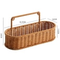 thumbnail image 2 of Imitation Vine Weaving Bathroom Storage Rack Non punching Bathroom Shower Gel Sorting Rack Kitchen Storage Rack Multi layer - Elliptical First Layer Adhesive Hook, 2 of 8