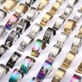 thumbnail image 2 of Unatoiry Timeless Look With These Mix And Match Stainless Steel Rings 3. Fashionable Commuting Unisex Etc 50 bags, 2 of 6