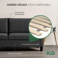 thumbnail image 4 of Sofá Sillón Loveseat 2 Plazas Sala De Madera con Cojines Gris Oscuro Kingshouse, 4 of 8
