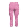 thumbnail image 5 of SCRAWLGOD Cherry Blossom Stars Pink Women's Workout Capri Leggings with Pockets, Breathable Casual Yoga Pants Leggings Squat Proof High Waisted Gym Athletic Yoga Lounge Tights, XL, 5 of 7