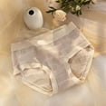 thumbnail image 2 of Riecok Ladies Stretch Panties Stretch Plus Size Plus Size Breathable Full Front Back Coverage Underwear Khaki M, 2 of 5