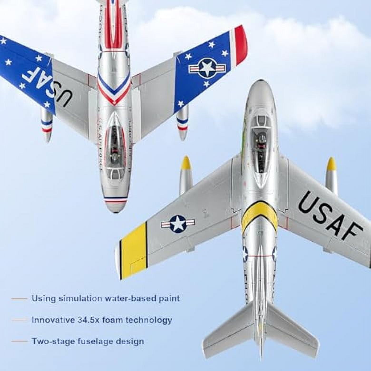 FMS Rc Planes for Adults Remote Control Airplane F-86 The Huff RC Airplane 6CH 80mm Hobby Rc Airplanes PNP (No Radio, Battery, Charger)
