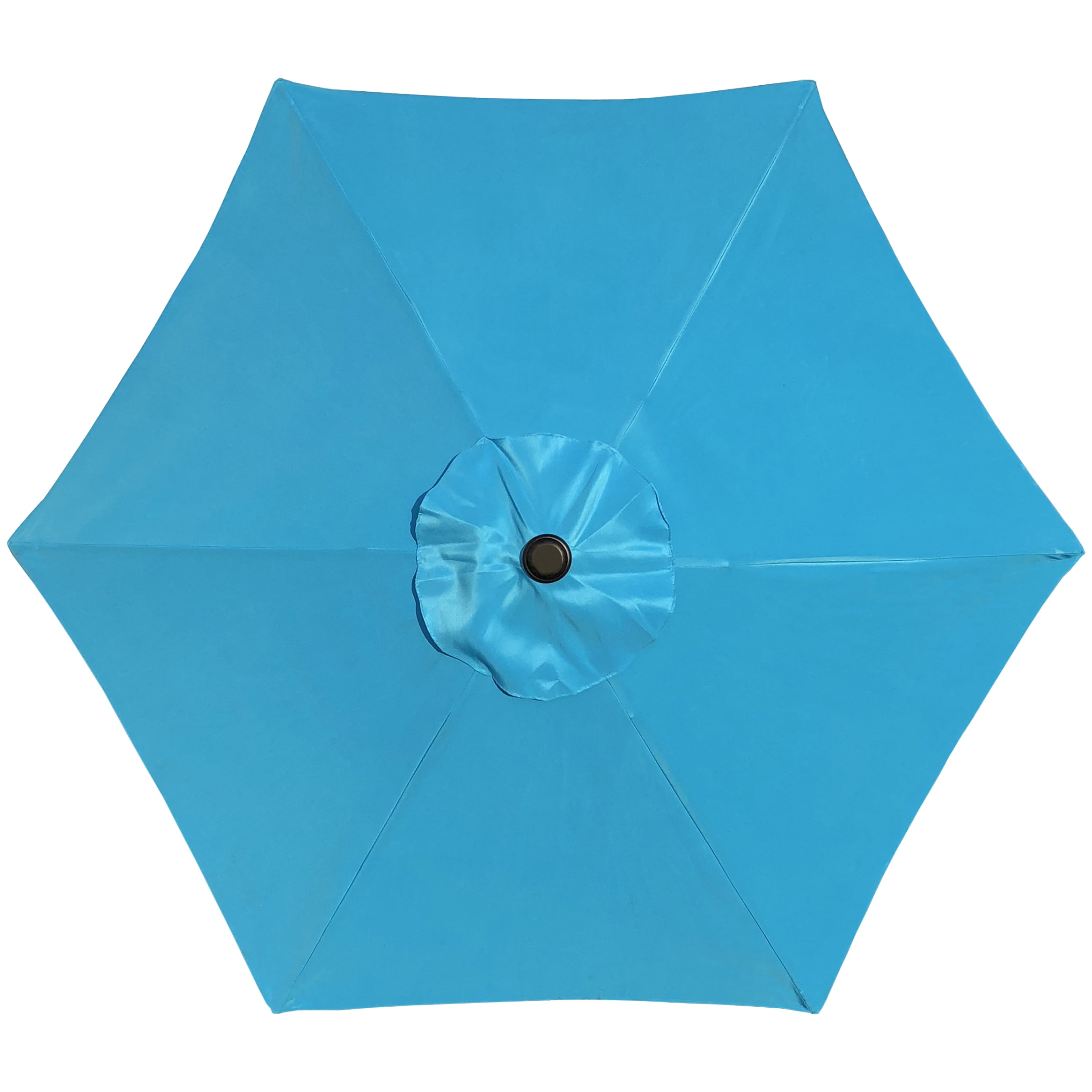 Kool 7.5ft Patio Umbrella with Crank Handle, Outdoor Market Umbrella with 6 Sturdy Umbrella Ribs Waterproof for Garden, Deck, Backyard, Pool, Aqua