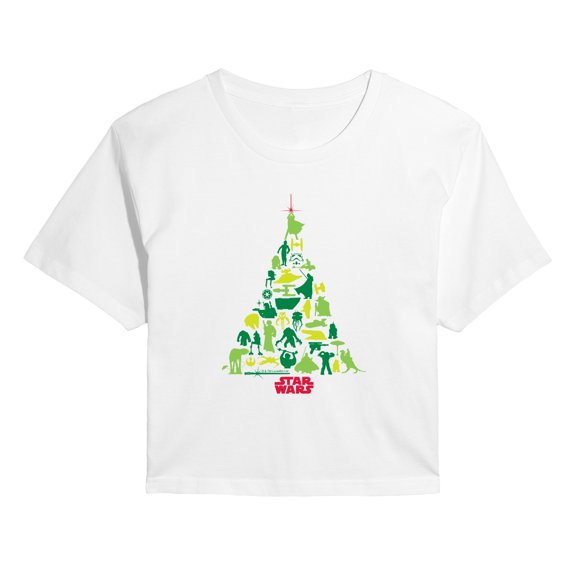 Star Wars - Character Christmas Tree Cropped Graphic T-Shirt