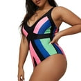 thumbnail image 6 of Babysbule One-Piece Pleated Belly Swimsuit, Women's Plus Size, 6 of 9