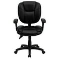 thumbnail image 6 of Emma + Oliver Mid-Back Black LeatherSoft Pillow Top Ergonomic Task Office Chair with Arms, 6 of 6