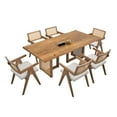 thumbnail image 4 of 70.87 * 35.43 Inch Rectangular Waves Dining Table for 6 Persons, Mid-Century Bohemian Large Kitchen Table, OAK, 4 of 7