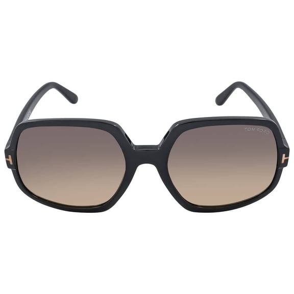 Tom Ford FT0992 01B 60mm Square Sunglasses Women's Shiny Black