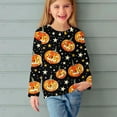 thumbnail image 2 of Odeerbi Kids Girls Fall Winter Basic Layering T-Shirt Halloween Basic Tees 3-14 Years Kids Long Sleeve Shirt Halloween Pullover Base Layer Shirts Kids Clothes Black, 2 of 6
