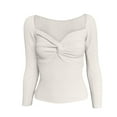 thumbnail image 3 of Suéter de cuello en V para mujer, sudadera informal de manga larga con cuello en V, blusa de punto sólido, suéter para mujer, 3 of 8