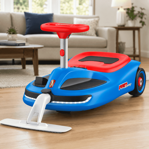 LIGIANT 12V Electric Wiggle Ride-On Car for Kids,Riding with Cleaning Function, 2 Speeds, Bluetooth Music, LED Lights, Suspension System