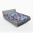 thumbnail image 2 of Ambesonne Floral Boho Fitted Sheet, Watercolor Blooms Art, Full Size, Lavender Blue Pale Lilac, 2 of 5