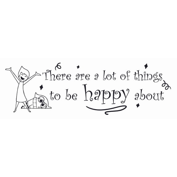 Sadness And Joy Inside Out Movie Quote Wall Decal - 7" x 20" Removable Stick And Peel Vinyl Adhesive Walt Disney Home Decoration DIY Kids Bedroom Sticker | There Are A Lot Of Things To Be Happy About