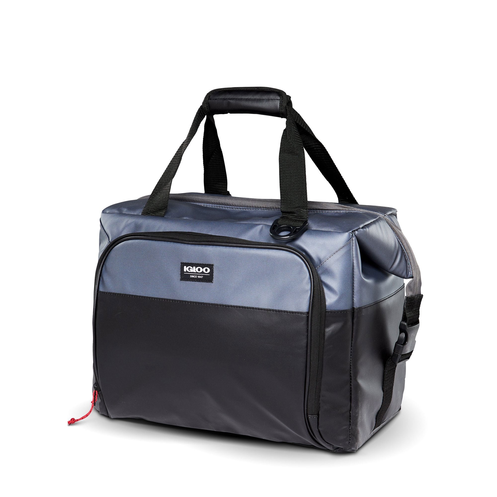 Igloo Durable & Adjustable Insulated Snapdown 36 Can Cooler Bag, Black/Gray