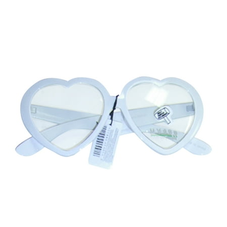 White Heart Shaped Clear Glasses Love Hart Frame Novelty Accessory Adult