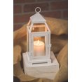 thumbnail image 2 of Richland White Contemporary Metal Lantern with Clear Glasses - Small, 2 of 4