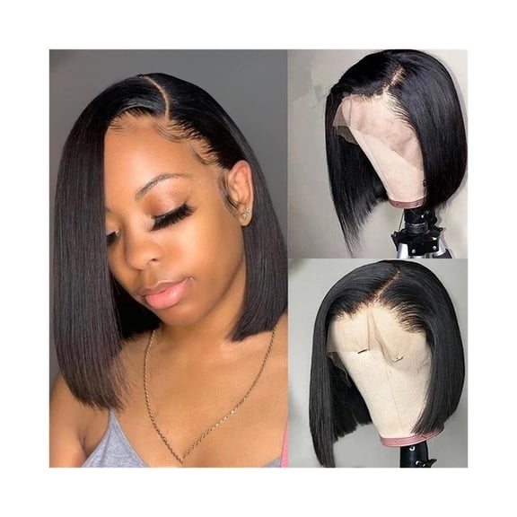 Straight Human Hair Wig Side Part 13×4 Lace Frontal Wigs Pre Plucked Hairline