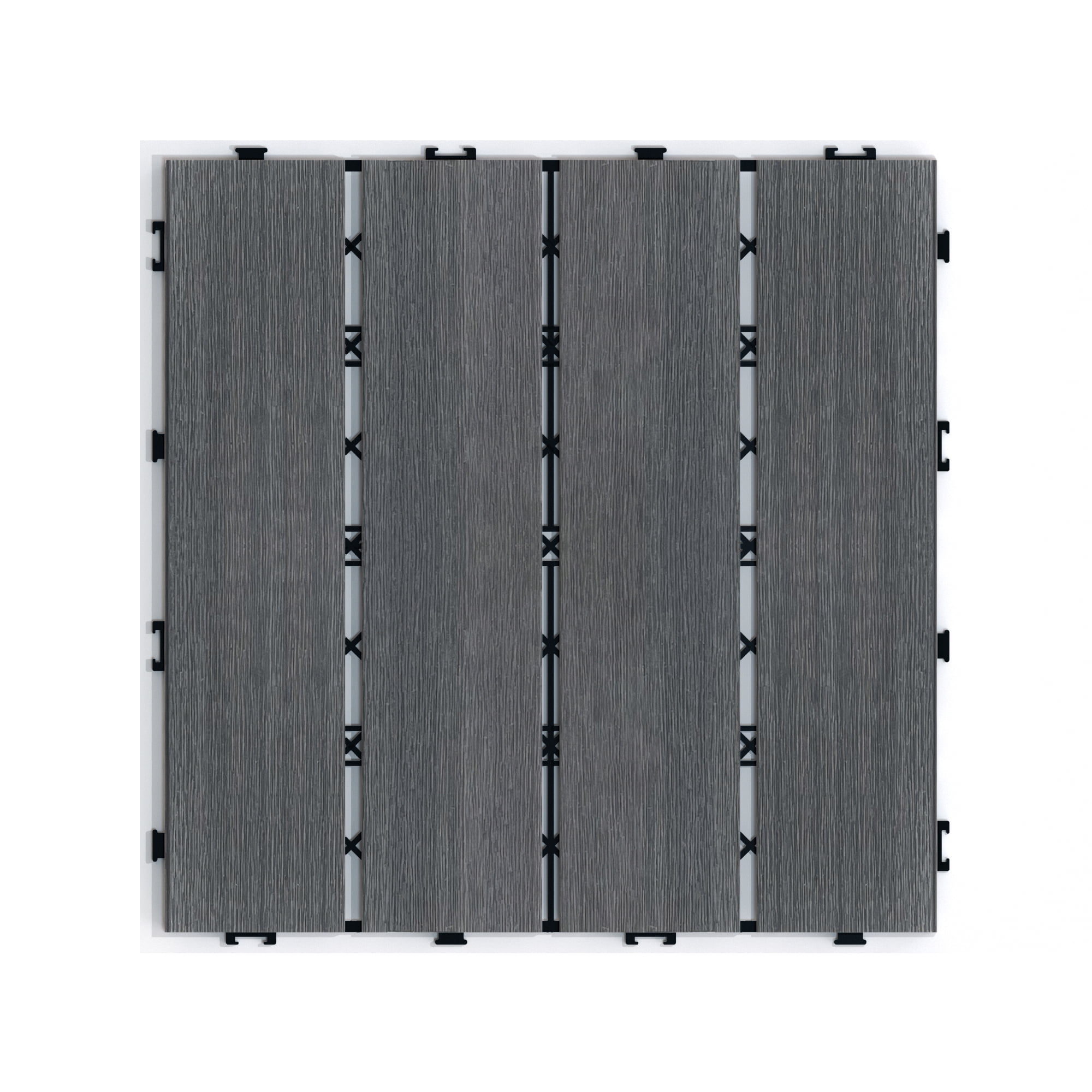 Patio Floor Tiles Pack of 11, 11.8" WPC Wood-Plastic Composite DIY Interlocking Decking Tiles, Quick Installation Court Tile