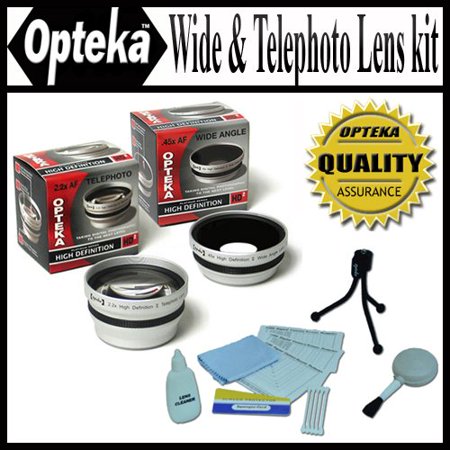 Opteka 0.45x Wide Angle & 2.2x Telephoto HD2 Pro Lens Set for Sony Cyber-shot DSC-H1 DSC-F828 (Best Camera For Wide Angle Shots)