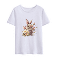thumbnail image 2 of Women Summer Casual Short Sleeve Round Neck T-Shirt Female Easter Bunny Graphic Print T Shirts, 2 of 5