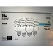 75-Watt Equivalent A19 18W Spiral Non-Dimmable E26 Base Compact Fluorescent CFL EcoSmart Light Bulb, Daylight 5000K (4-Pack)