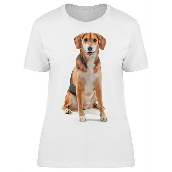 A Happy Beagle Sitting T-Shirt Women -Image by Shutterstock, Female x-Large